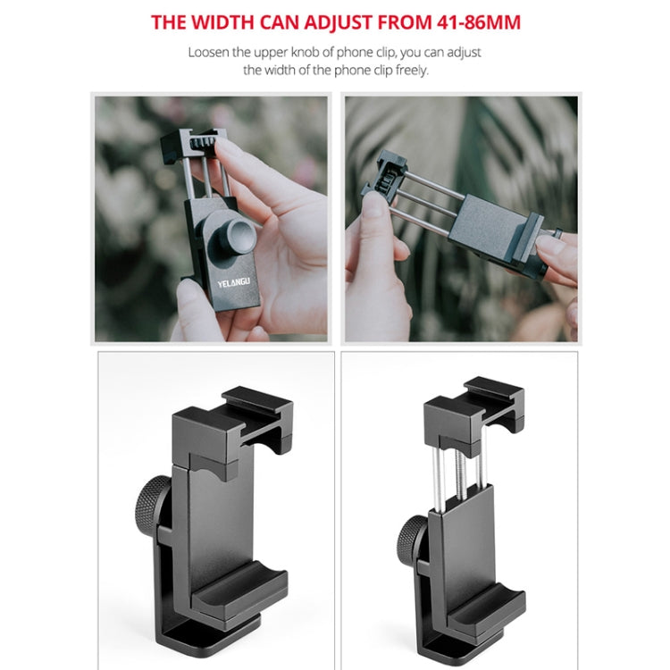 YELANGU PC03 Folding Phone Holder Horizontal Vertical Shooting Phone Clamp Holder Bracket(Black)