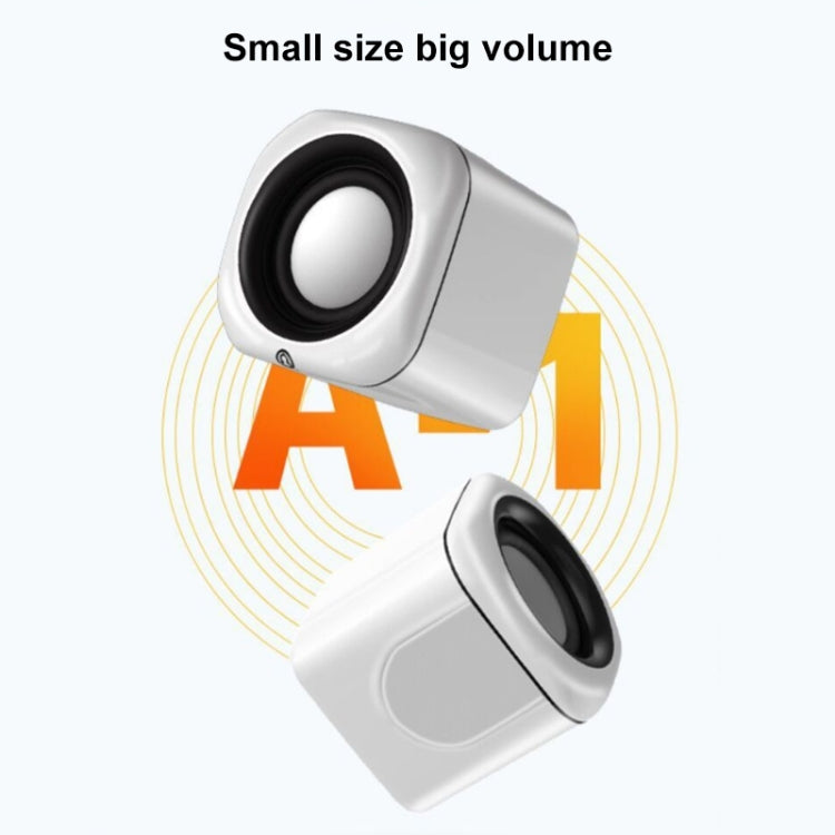A1 Standard Version USB Wire-controlled Mini High Volume Wired Speaker, Cable Length: 1.1m(White)
