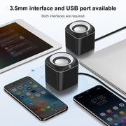 A1 Upgraded Version USB Wire-controlled 4D Stereo Sound Mini Wired Speaker, Cable Length: 1.3m(White)