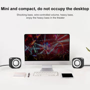 A1 Upgraded Version USB Wire-controlled 4D Stereo Sound Mini Wired Speaker, Cable Length: 1.3m(Black)