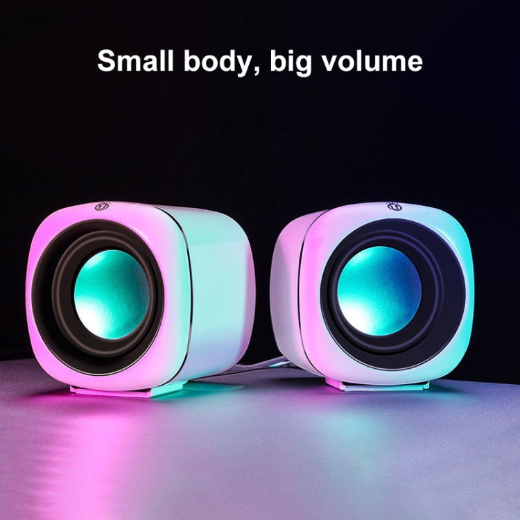 A1 Upgraded Version USB Wire-controlled 4D Stereo Sound Mini Wired Speaker, Cable Length: 1.3m(White)