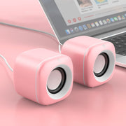 A1 USB Wire-controlled 9D Subwoofer Sound Mini Wired Speaker, Premium Version(Pink)