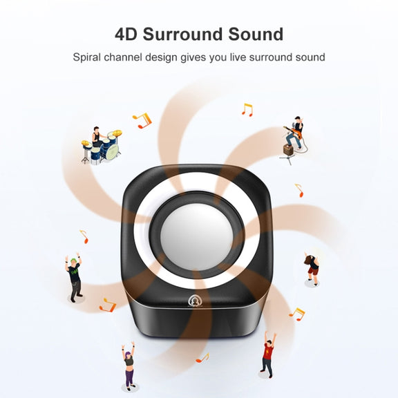 A1 USB Wire-controlled 9D Subwoofer Sound Mini Wired Speaker, Premium Version(Pink)