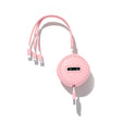 Micro + 8 Pin + Type-C / USB-C 3 In 1 Telescopic Charging Cable (Pink) - Multifunction Cable by PMC TechLife | Online Shopping South Africa | PMC TechLife | Buy Now Pay Later Mobicred