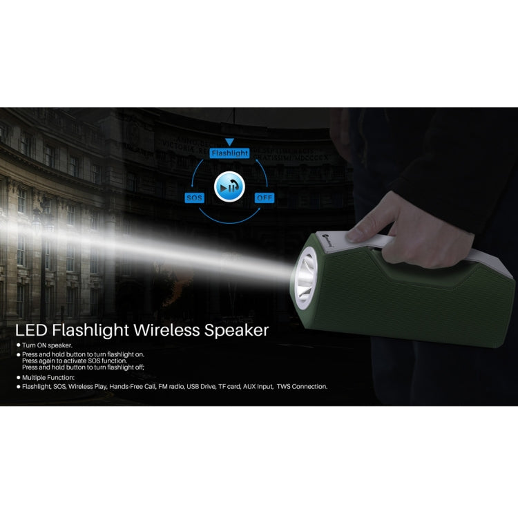 NewRixing NR-2028 Portable Lighting Wireless Bluetooth Stereo Speaker Support TWS Function Speaker (Black)