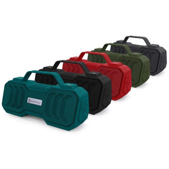 NewRixing NR-4500 Portable Wireless Bluetooth Stereo Speaker Support TWS / FM Function Speaker (Green)