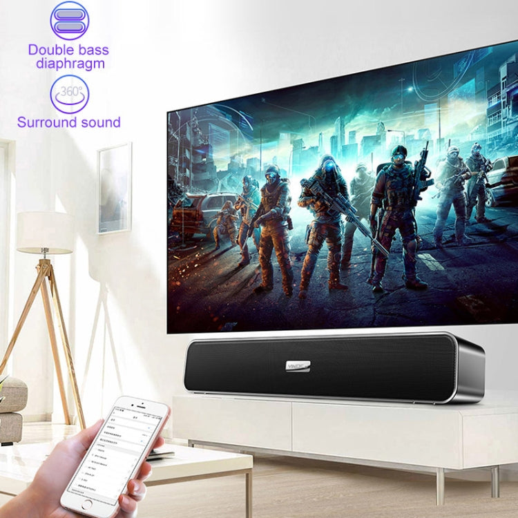 YINDIAO A36 Bluetooth 5.0 Smart Subwoofer Computer Wireless Bluetooth Speaker, Bluetooth Standard Version(Black)