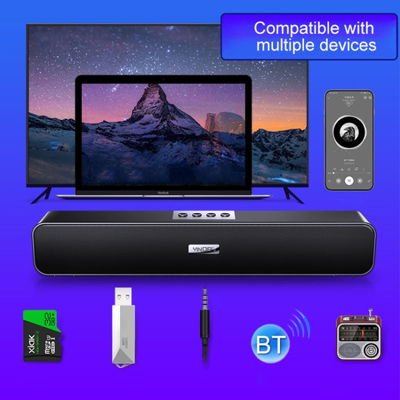 YINDIAO A36 Bluetooth 5.0 Smart Subwoofer Computer Wireless Bluetooth Speaker, Bluetooth Standard Version(Black)