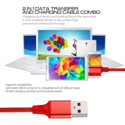 1m 2A USB to 8 Pin Nylon Weave Style Data Sync Charging Cable(Red)