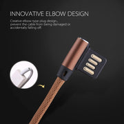 1m 2.4A Output USB to 8 Pin Double Elbow Design Nylon Weave Style Data Sync Charging Cable(Coffee)
