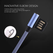 1m 2.4A Output USB to 8 Pin Double Elbow Design Nylon Weave Style Data Sync Charging Cable(Blue)