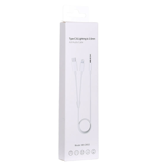 MH-CM32 8 Pin & Type-C to 3.5mm Jack Mobile Phone Audio Cable
