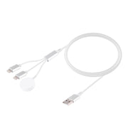 Multi-function 3 In 1 8 Pin Magnetic Charging Cable for iPhone / Apple Watch, Length : 1m (White)