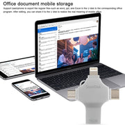 4 in 1 16GB USB 3.0 + 8 Pin + Mirco USB + USB-C / Type-C Dual-use Flash Drive with OTG Function