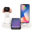 HQ-UD15 5 in 1 8 Pin + Micro USB + USB-C / Type-C Interfaces + 8 Pin Earphone Charging Interface + Wireless Charging Charger Base with Watch Stand (White) - Multifunction Charger by PMC TechLife | Online Shopping South Africa | PMC TechLife | Buy Now Pay Later Mobicred