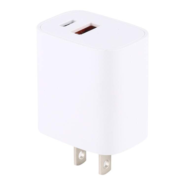 U085 20W USB + Type-C Fast Charging Travel Power Adapter, US Plug