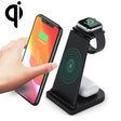 HQ-UD21 3 in 1 Folding Mobile Phone Watch Multi-Function Charging Stand Wireless Charger for iPhones & Apple Watch & Airpods (Black) - Wireless Charger by PMC TechLife | Online Shopping South Africa | PMC TechLife