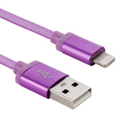 1m Net Style Metal Head 8 Pin to USB Data / Charger Cable(Purple)