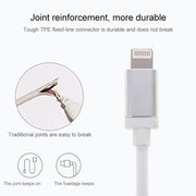 1m Net Style Metal Head 8 Pin to USB Data / Charger Cable(Red)