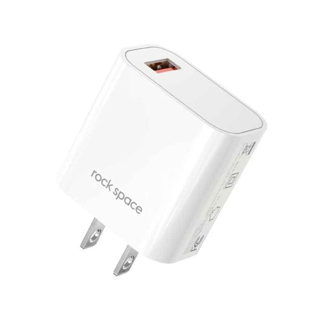 ROCK SPACE HGF-058U-A T48 QC3.0 USB Single Port Travel Charger, US Plug