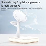 991 3 in 1 15W Electromagnetic Induction Wireless Fast Charging with 360 Degree Rotating Holder(Black)