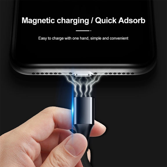 M11 3 in 1 5A USB to 8 Pin + Micro USB + USB-C / Type-C Nylon Braided Magnetic Data Cable, Cable Length: 2m (Silver)