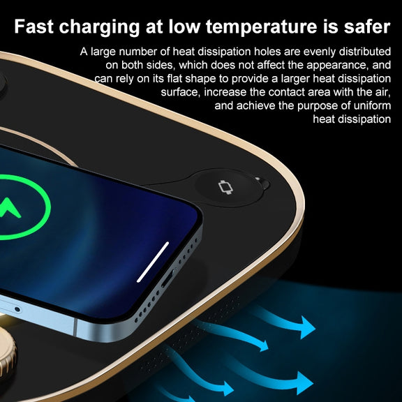 X3 15W 3 in 1 Wireless Charger, Table Lamp (Green)