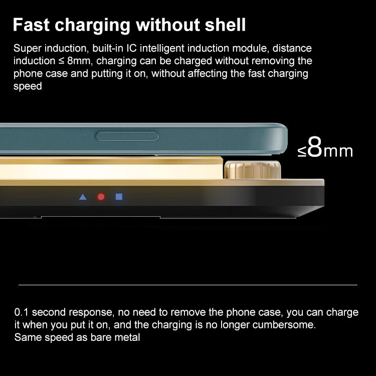 X3 15W 3 in 1 Wireless Charger, Table Lamp (Green)