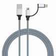IVON CA51 2.4A USB to 8 Pin + Micro USB 2 in 1 Charging Sync Data Cable, Length: 1m(Silver) - 2 in 1 Cable by IVON | Online Shopping South Africa | PMC TechLife | Buy Now Pay Later Mobicred