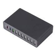 MFT-03Q 10 in 1 65W QC3.0 USB Smart Fast Charger, EU Plug(Black)