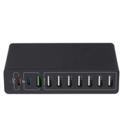 MFT-03Q 10 in 1 65W QC3.0 USB Smart Fast Charger, EU Plug(Black)
