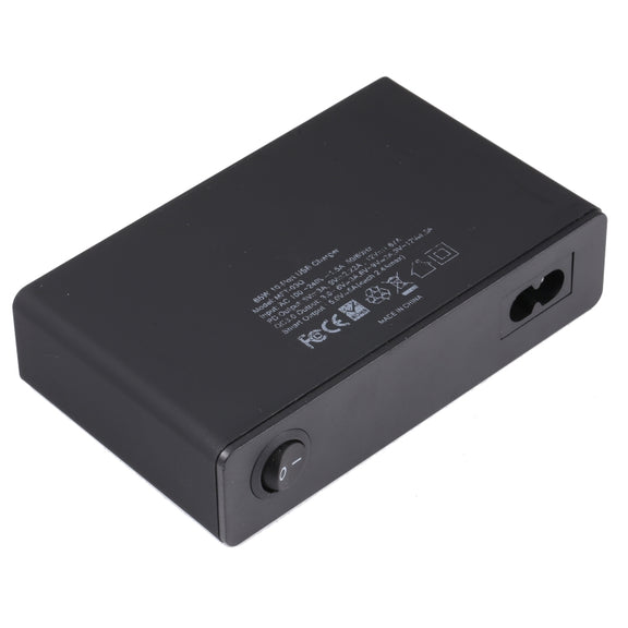 MFT-03Q 10 in 1 65W QC3.0 USB Smart Fast Charger, EU Plug(Black)