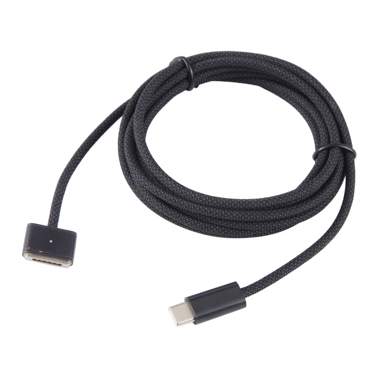 USB-C / Type-C to Magsafe 3 Braided Fast Charging Data Cable, Length: 2m (Black)