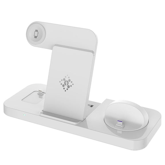6 in 1 Multifunctional Foldable Vertical Wireless Charger (White)