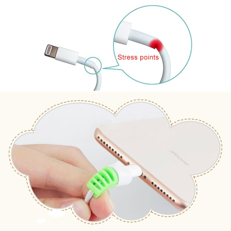 2 PCS Anti-break USB Charge Cable Winder Protective Case Protection Sleeve(Orange)