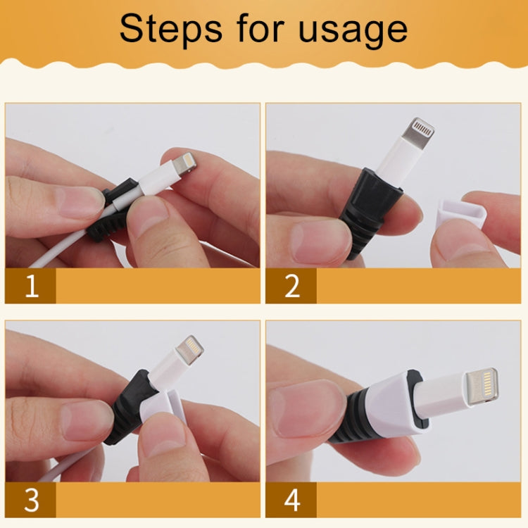 2 PCS Anti-break USB Charge Cable Winder Protective Case Protection Sleeve(Baby Blue)