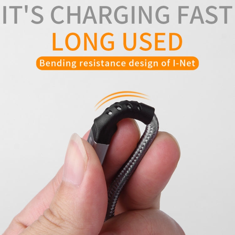 IVON CA89 2.1A USB to 8 Pin Braid Fast Charge Data Cable, Cable Length: 1m(Gold)