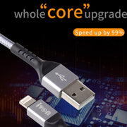 IVON CA89 2.1A USB to 8 Pin Braid Fast Charge Data Cable, Cable Length: 1m(Gold)