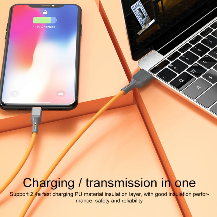 IVON CA78 2.4A 8 Pin Fast Charging Data Cable, Length: 1m (Black)