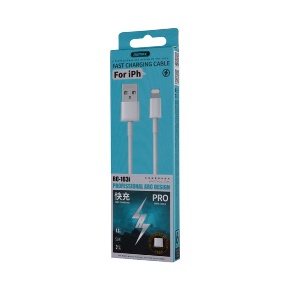 Remax RC-163i 2.1A 8 Pin Fast Charging Pro Data Cable, Length: 1m(White)