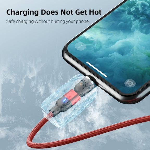 2m 3A Output 3 in 1 USB to 8 Pin + USB-C / Type-C + Micro USB 540 Degree Rotating Magnetic Data Sync Charging Cable(Purple)