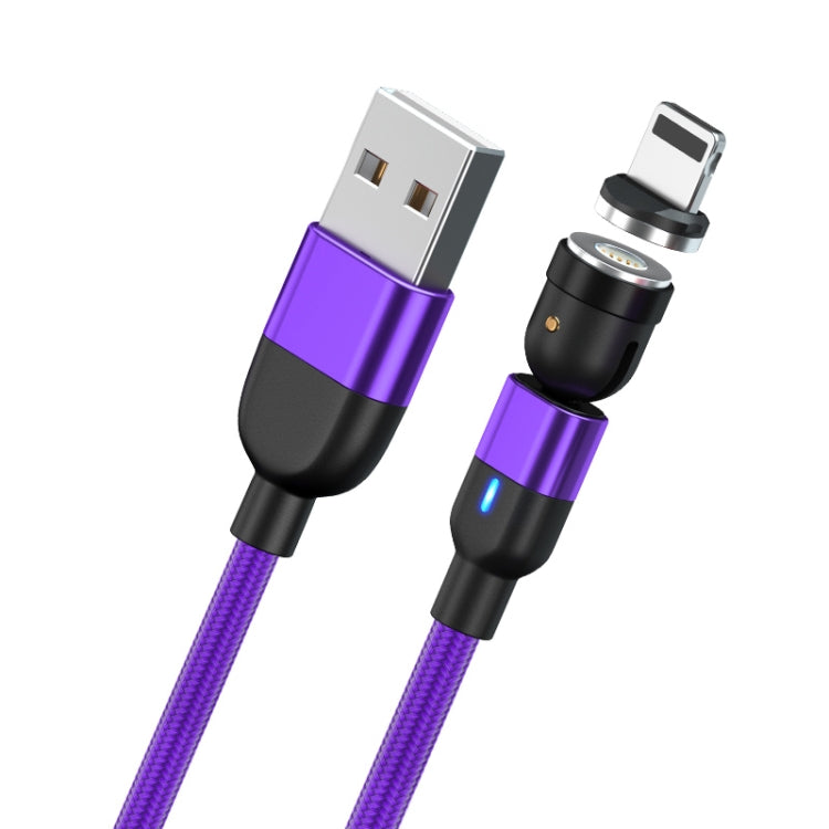 1m 3A Output USB to 8 Pin 540 Degree Rotating Magnetic Data Sync Charging Cable(Purple)