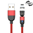 1m 3A Output USB to 8 Pin 540 Degree Rotating Magnetic Data Sync Charging Cable(Red) - Charging Cable & Head by PMC TechLife | Online Shopping South Africa | PMC TechLife | Buy Now Pay Later Mobicred