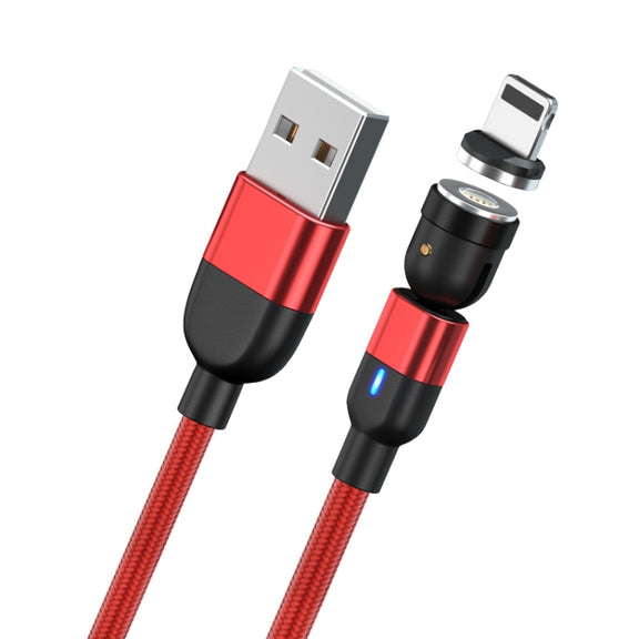 1m 3A Output USB to 8 Pin 540 Degree Rotating Magnetic Data Sync Charging Cable(Red)