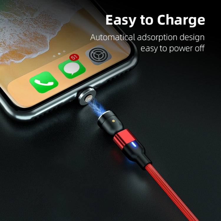 1m 3A Output USB to 8 Pin 540 Degree Rotating Magnetic Data Sync Charging Cable(Red)