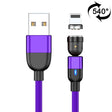 2m 3A Output USB to 8 Pin 540 Degree Rotating Magnetic Data Sync Charging Cable(Purple) - Charging Cable & Head by PMC TechLife | Online Shopping South Africa | PMC TechLife | Buy Now Pay Later Mobicred