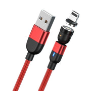 2m 3A Output USB to 8 Pin 540 Degree Rotating Magnetic Data Sync Charging Cable(Red)