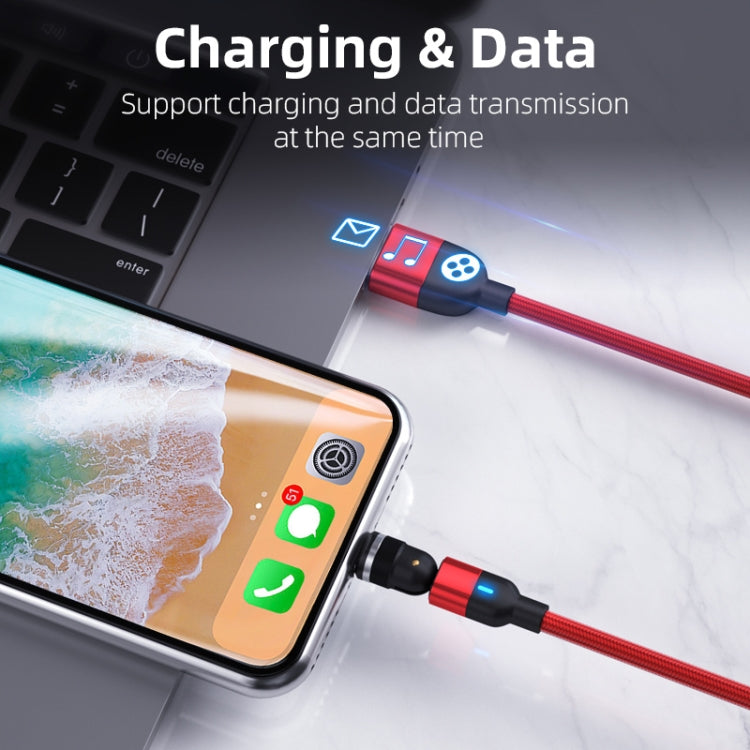 2m 3A Output USB to 8 Pin 540 Degree Rotating Magnetic Data Sync Charging Cable(Purple)