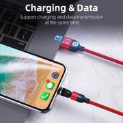 2m 3A Output USB to 8 Pin 540 Degree Rotating Magnetic Data Sync Charging Cable(Purple)