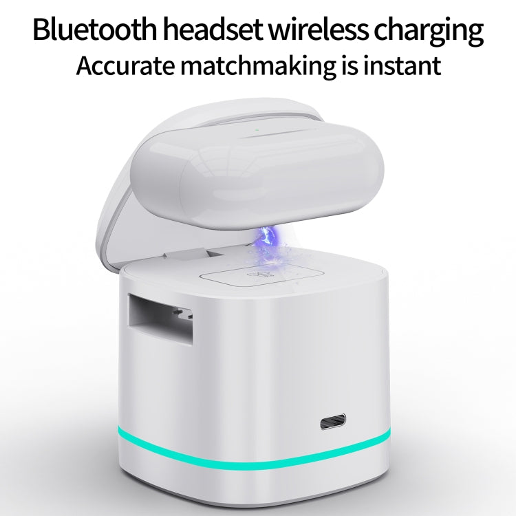H32 15W 3 in 1 Magnetic Multifunctional Wireless Charger (White)